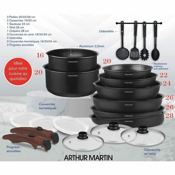 Arthur Martin AM0530 Aluminium 20 dele