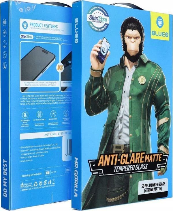 Blueo Mr. Monkey Glas 5D Tempered Glass - Apple iPhone 16 Pro mat