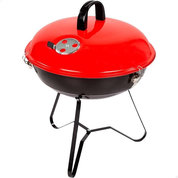 Aktive hiili-grilli pyöreä 36 cm punainen/musta