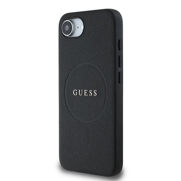 Guess Grained Ring MagSafe iPhone 16 - Musta