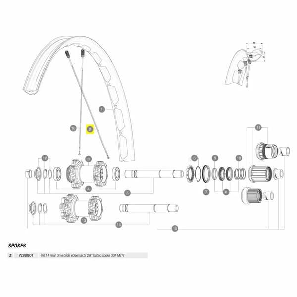 Mavic Edeemax S 29 Spokes Kit 14-pack