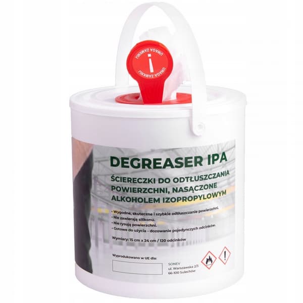 Sonex Degreaser IPA Wipes 120 stk, Hvid