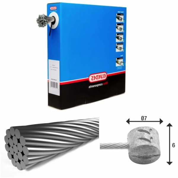 Elvedes 1x19 bremsekabel i rustfrit stål 2000mm