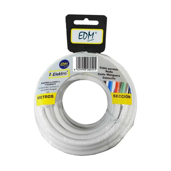 EDM 2x0.50mm hvid multi-leder audio kabel 25m