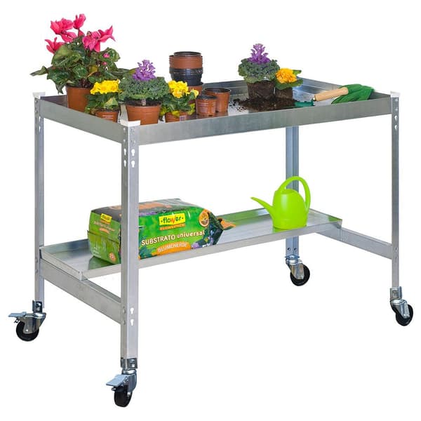 Simonrack desk mobile potting table galvaniserad