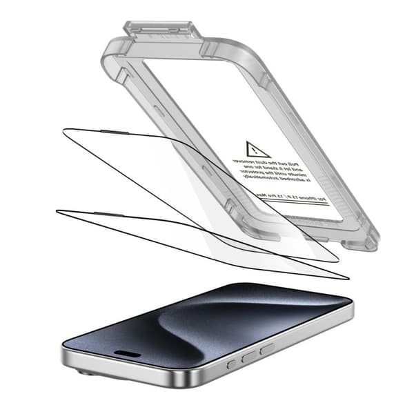 Tech-Protect Quick Set+ Tempererat glas skärmskydd 2-pack svart
