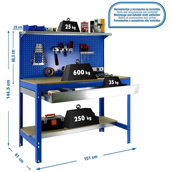 Simonrack bt3 box 1500 blå/træ