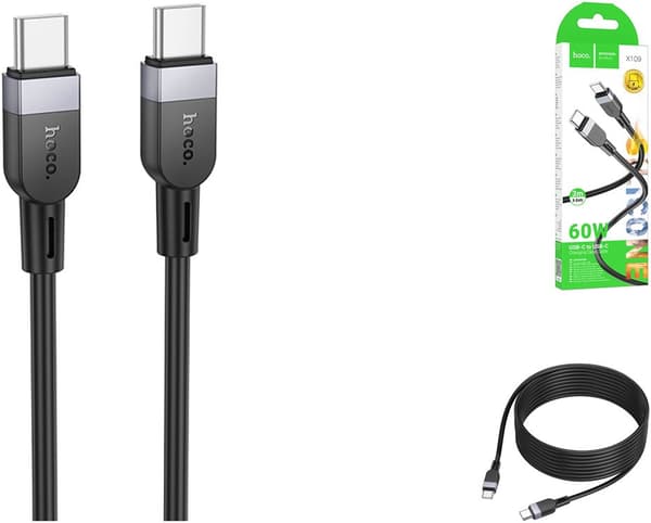 Hoco x109 60W silikonilatausdata-kaapeli 3m musta
