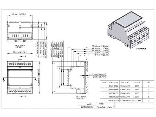 Velleman 4mg modulaarinen liitäntäboksi harmaa