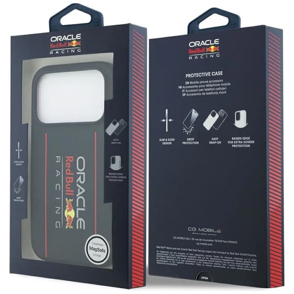 Red Bull oversize vertical logo silikonfodral MagSafe i navy blå