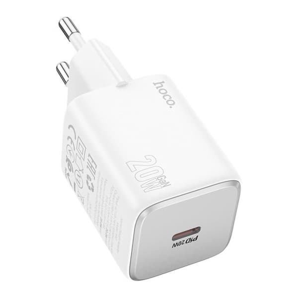 Hoco n40 väggladdare USB-C 20W vit