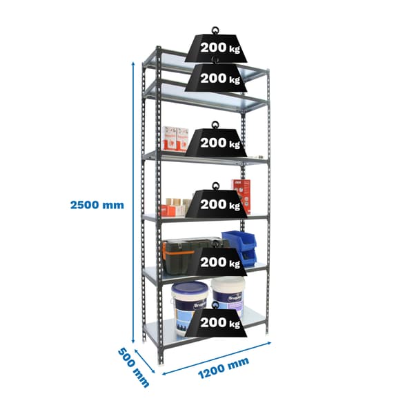 Simonrack SIMONCLICK MEGAPLUS Antracit/Galva 200 kg pr. hylde