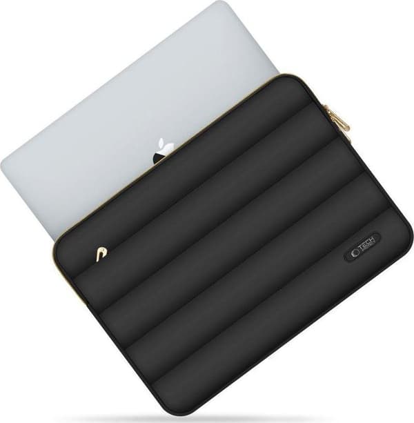 Tech-Protect Puffy sort laptoptaske med skumindlæg