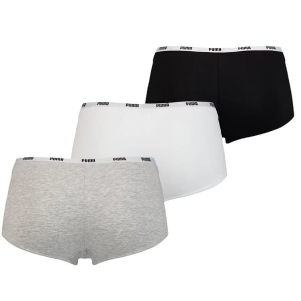 PUMA mini shorts 3-pack valkoinen/harmaa/musta