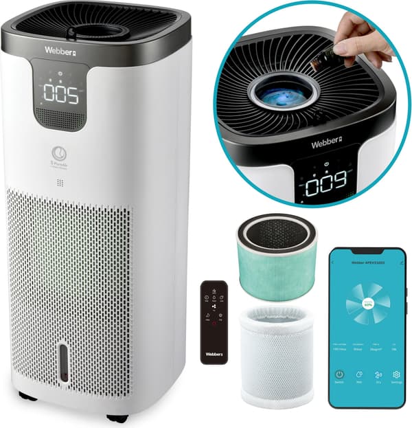 Webber APEH11003 WIFI luftrenser med HEPA12-filter og aromaterapi