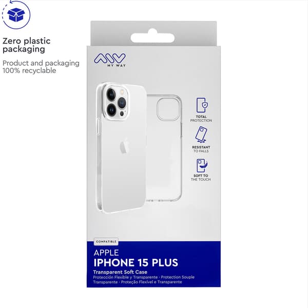 myway iPhone 15 Plus läpinäkyvä puhelinsuojus