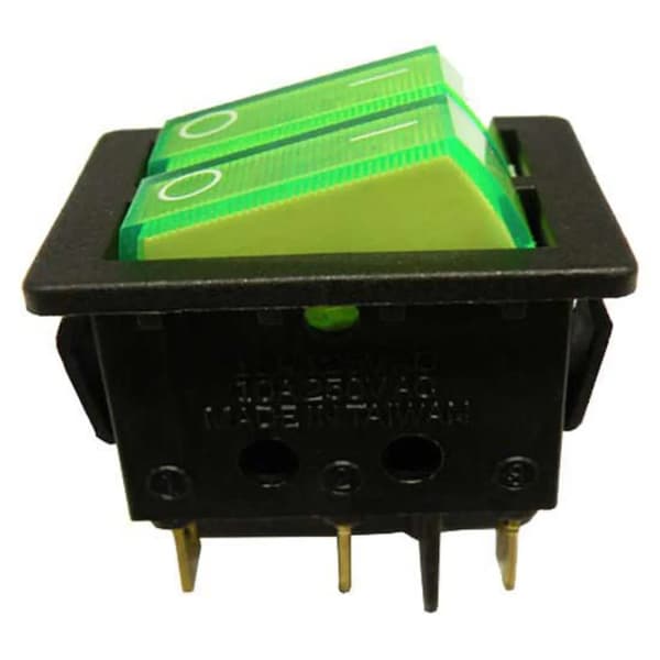 Euroconnex dpdt 3819v Luminous Switch Grön