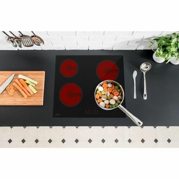 Oceanic vitroceramisk kogeplade 4 zoner sort