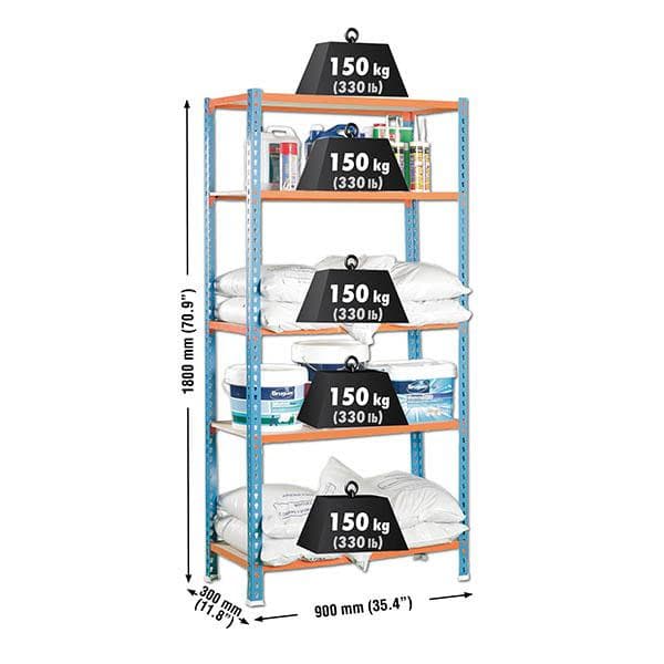 Simonrack Étagère moderne bleu, orange, bois