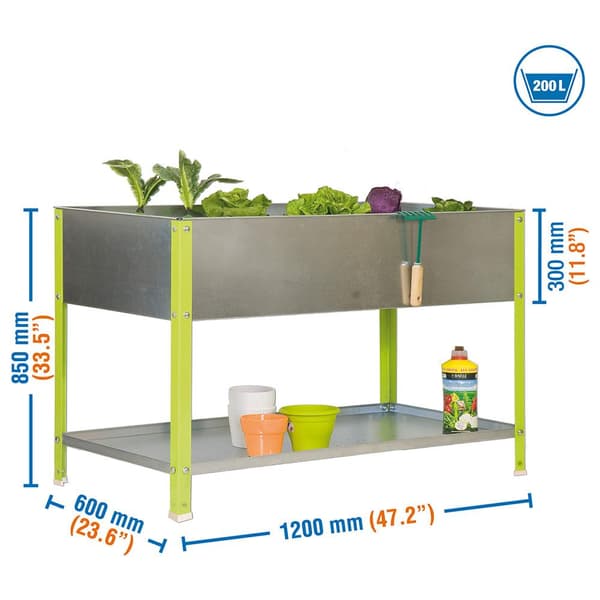 Simonrack urban top grøn/grå 200 liter