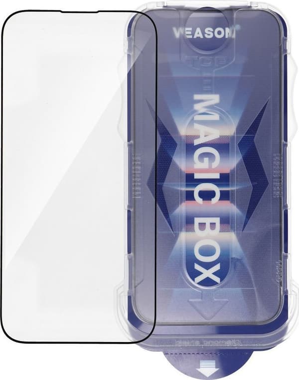 Veason 6D Pro Easy Install Tempered Glass til iPhone 15 Pro Max, Sort