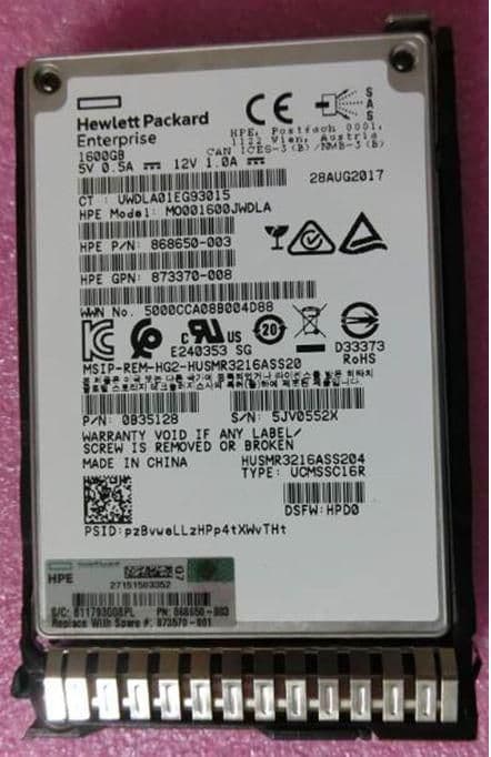 HPE Mixed Use 1.6TB SAS SSD