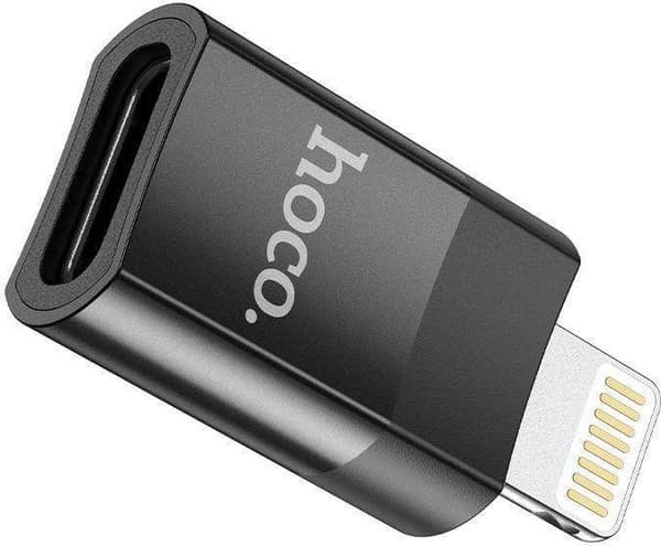 Hoco ua17 USB-C - Lightning-adapteri musta