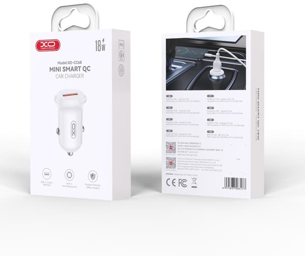 XO CC68 18W QC USB-A hvid