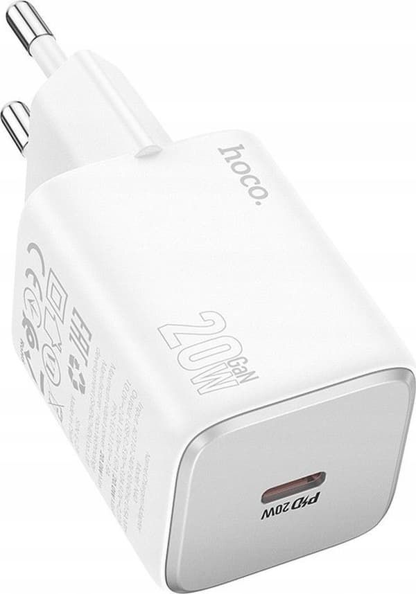 Hoco n40 väggladdare USB-C 20W vit