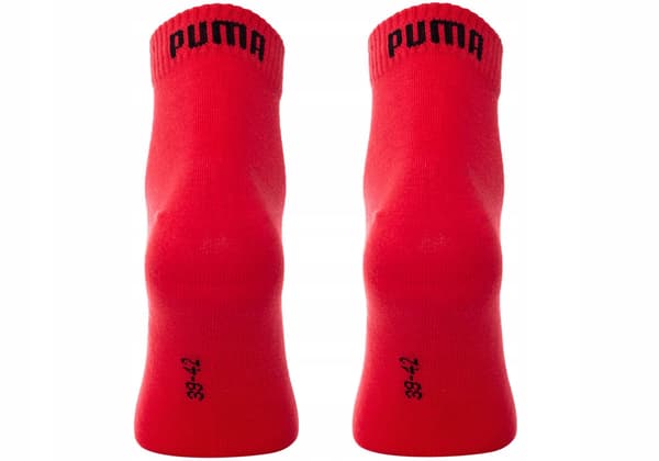 PUMA kvart plain sokker sort/rød/grå