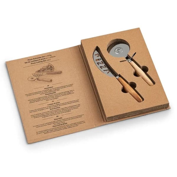 Zeller pizza cutter set Brown/Silver