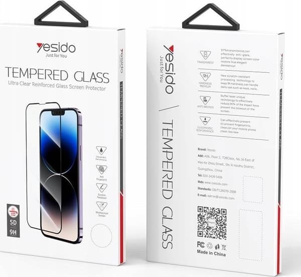 Yesido TG01 5D härdat glas för iPhone 14 Plus