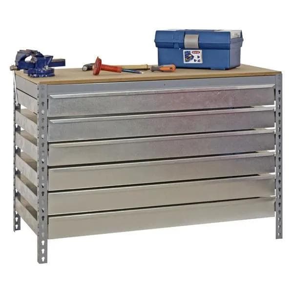 Simonrack bt-5 box6 900 arbejdsbænk grå/træ