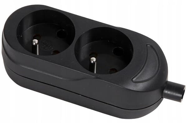 Volteo dobbeltstik 16A 250V sort