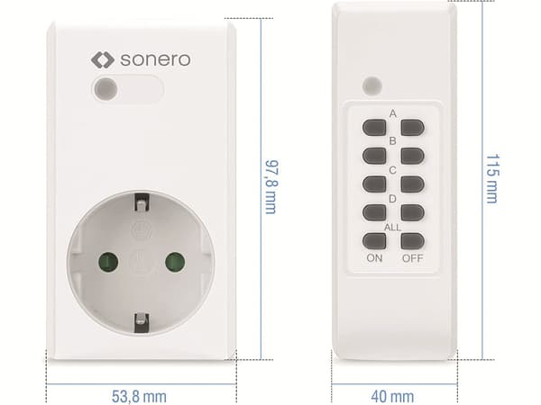 Sonero s-rcs203 smart plug sæt til indendørs brug