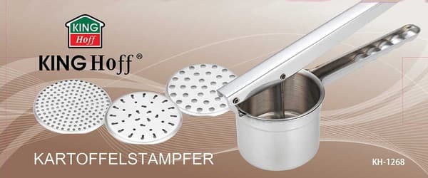 Kinghoff kh-1268 potatispress i rostfritt stål