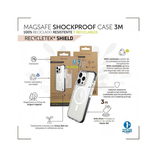 Muvit recycletek magsafe shockproof 3m Transparent