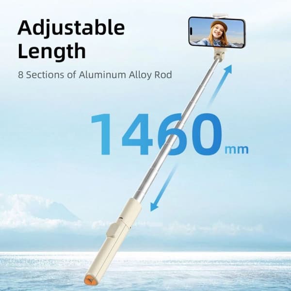 Tech-Protect l09s selfie stick tripod Bluetooth beige