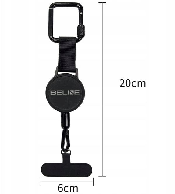 Beline lanyard mod tyveri sort 60cm