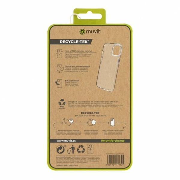 Muvit Recycletek Transparent iPhone 15 Pro Max Cover