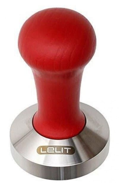 Lelit PLA481R tamper 58mm rustfrit stål rød træ