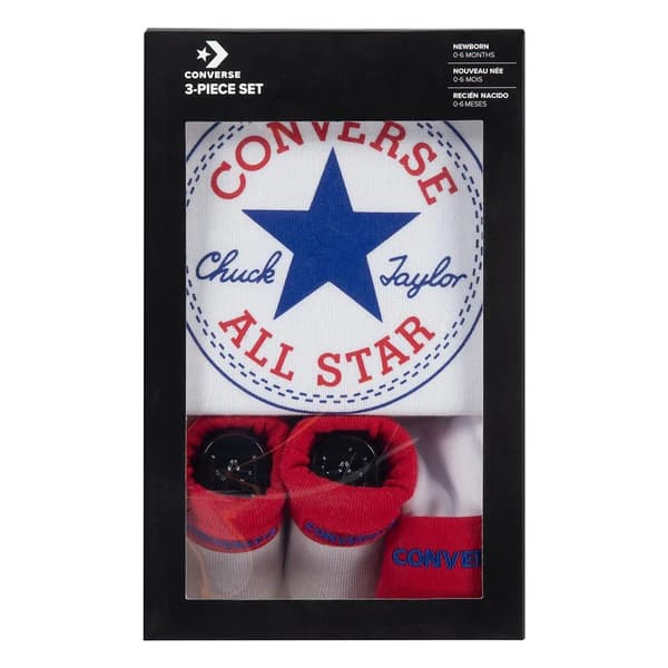 Converse classic infant hat bodysuit set White/Red