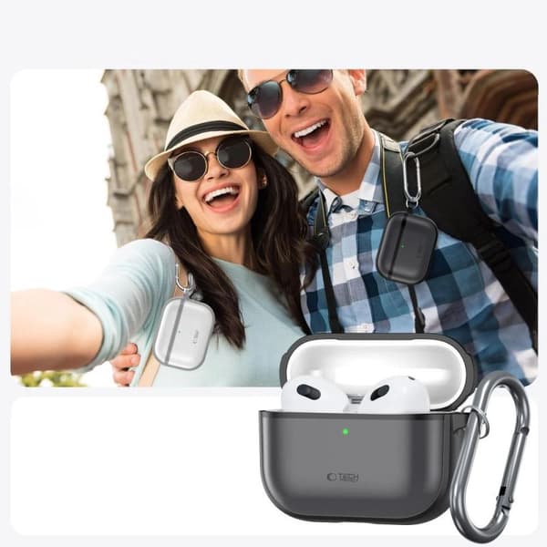 Tech-Protect magmat silikonikotelo AirPods Pro 3 mattamusta