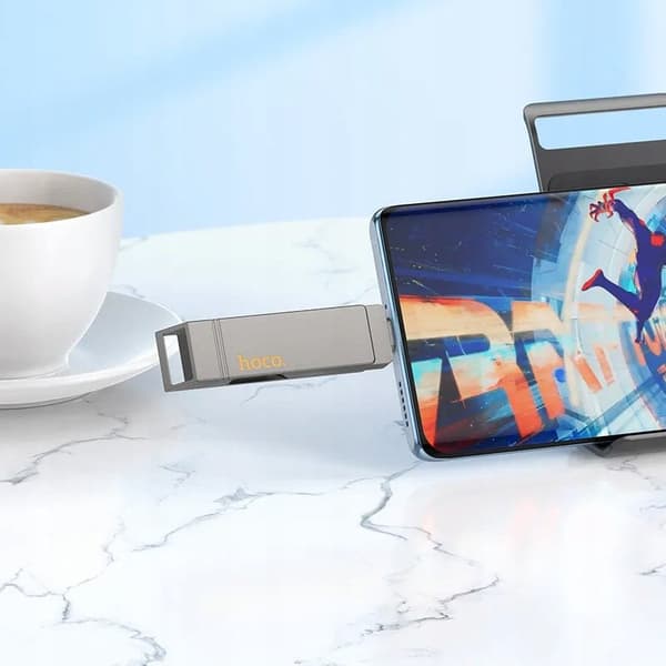 Hoco UD15 USB A + USB C 128GB Gray