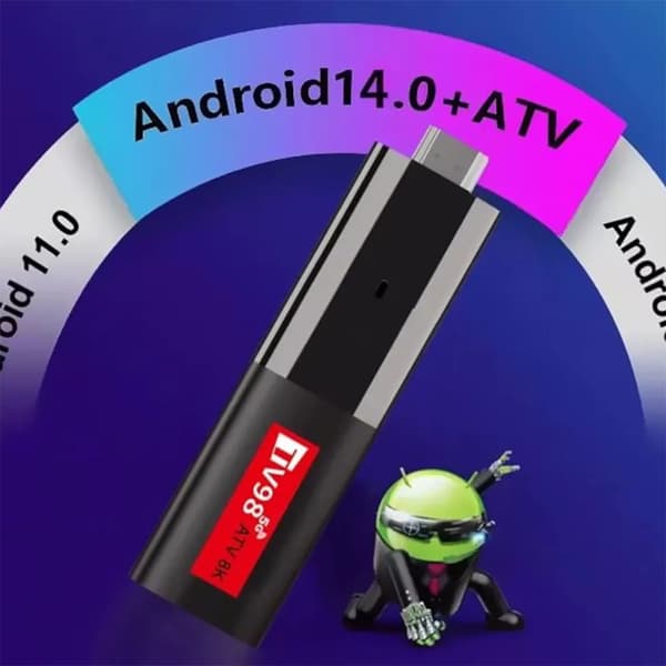 tx ATV Mini Android TV Medieafspiller 8K 2GB/16GB Sort