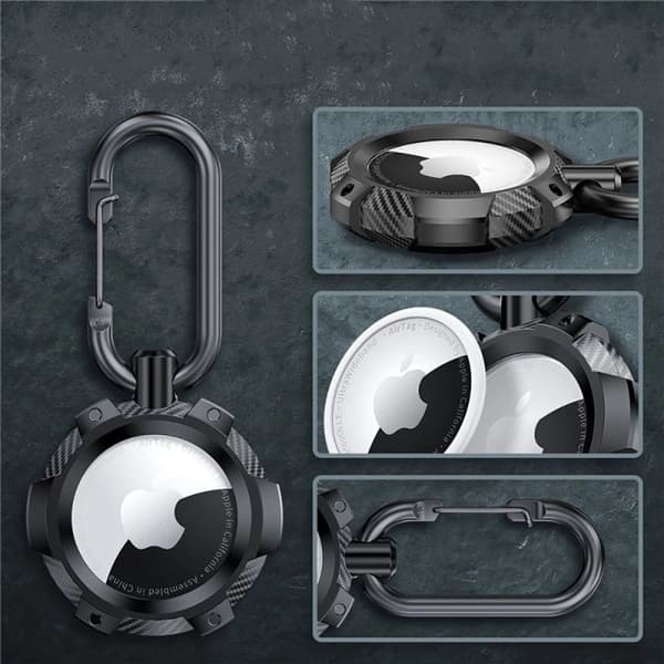 Tech-Protect tpucarbon musta TPU-suoja Apple AirTagille