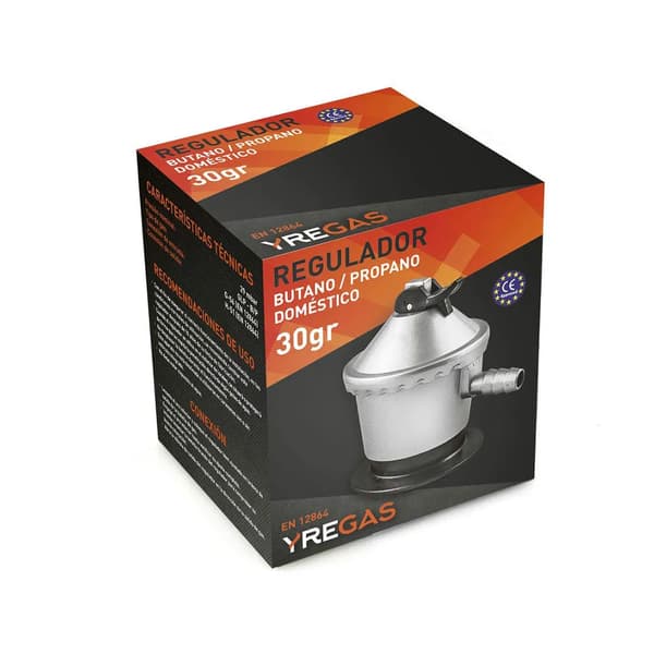 YREGAS K-30 gasregulator 30 mbar Silver