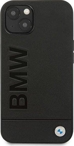 BMW iPhone 14 Plus cover sort i hård plast og læder