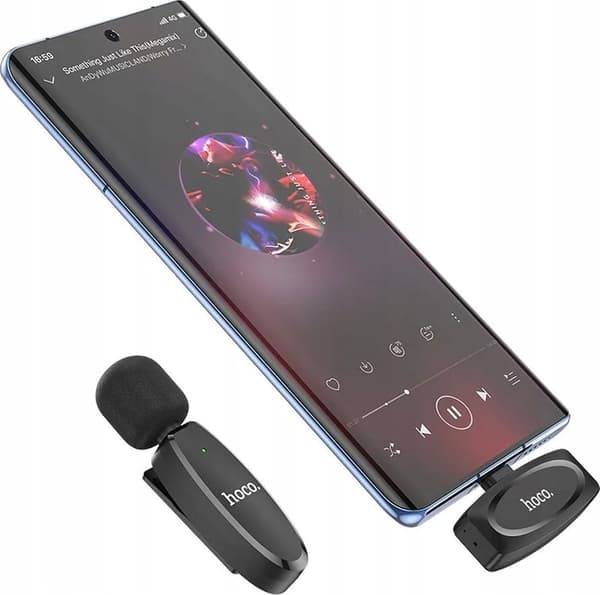 Hoco L15 langaton lavalier-mikrofoni USB-C musta