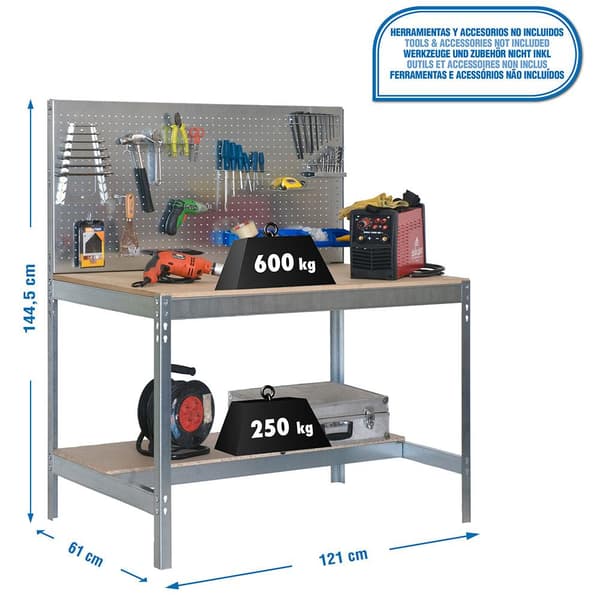 Simonrack bt-2 1200 arbejdsbænk Grå/Brun